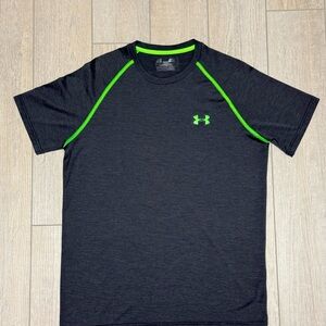 Under Armour Men's Charcoal and Neon Green Tee